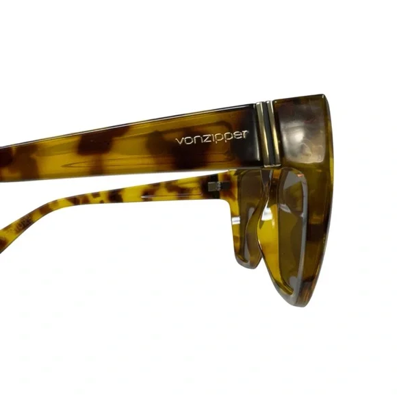 Von Zipper Overture Sunglasses Square Tortoise Brown Frame Lenses Italy